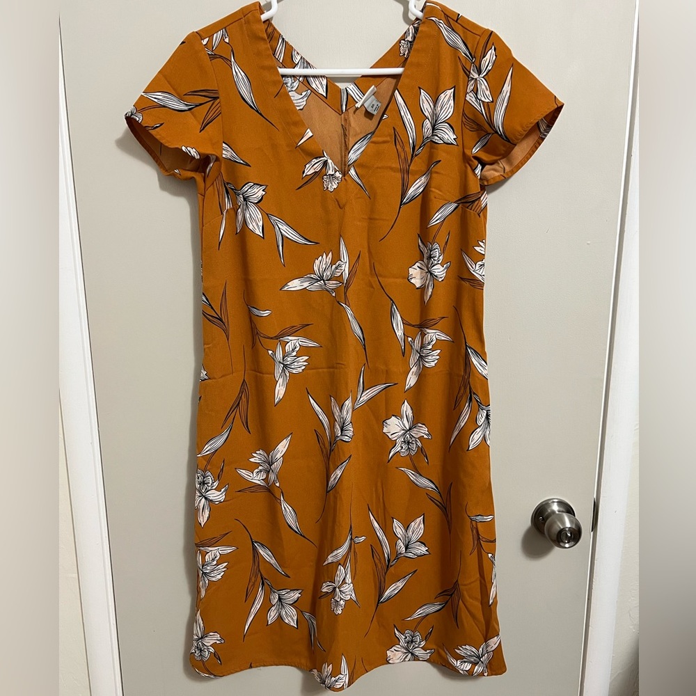 Womens xs Midi Dress Mustard